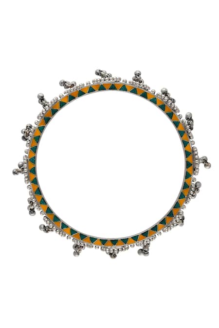 Buy_Tribe Amrapali_Multi Color Enamel Rangeeli Ghungroo Bangle _Online_at_Aza_Fashions