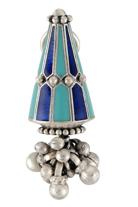 Tribe Amrapali Multi Color Crystals Kajri Ghungroo Earrings Online at Aza Fashions Tribe Amrapali_Multi Color Crystals Kajri Ghungroo Earrings _Online_at_Aza_Fashions