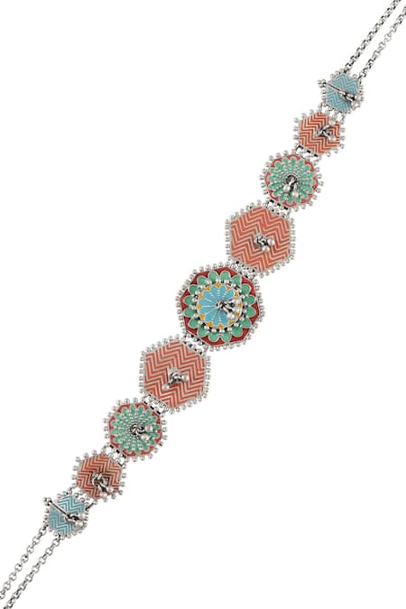 Tribe Amrapali Multi Color Enamel Rangeeli Ghungroo Choker Online at Aza Fashions Tribe Amrapali_Multi Color Enamel Rangeeli Ghungroo Choker _Online_at_Aza_Fashions