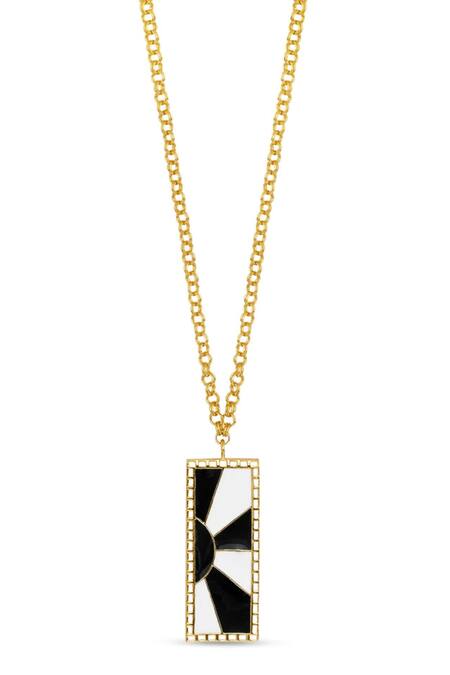 Buy_Mnsh_Gold Plated Sunrays Enamelled Pendant Necklace _Online_at_Aza_Fashions