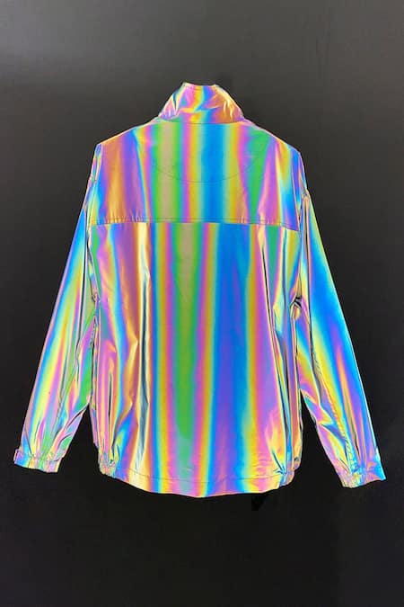 Buy_Theorem_Gray Polyester Reflective Utility Jacket 