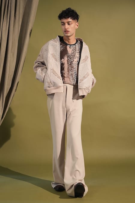 Nikita Mhaisalkar Black Chiffon Abstract Print Tee Online at Aza Fashions Nikita Mhaisalkar_Black Chiffon Abstract Print Tee _Online_at_Aza_Fashions