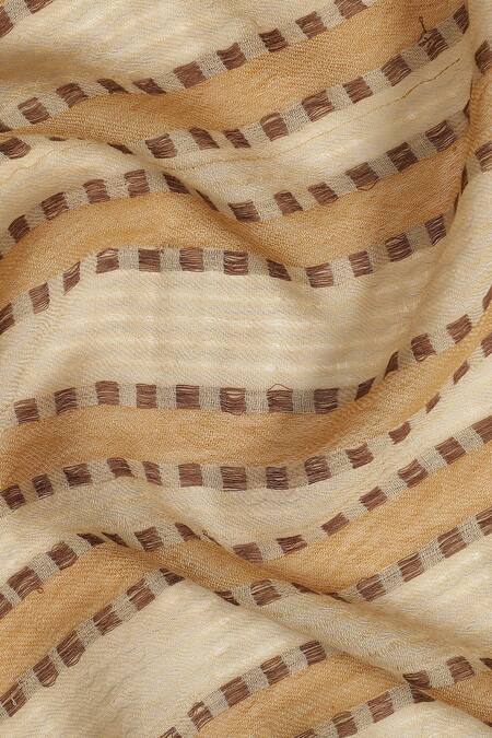 Shop_SHINGORA_Beige Geometric Woven Stole _Online_at_Aza_Fashions