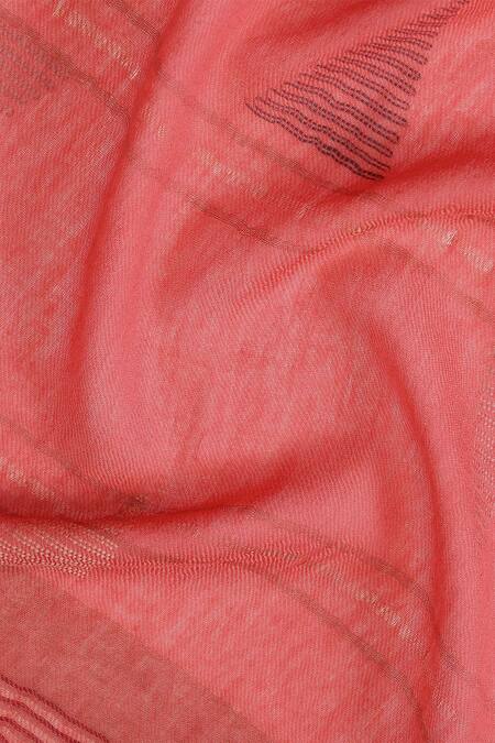 Shop_Shingora_Pink Tassel Bordered Stole _Online_at_Aza_Fashions