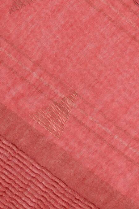 Shingora_Pink Tassel Bordered Stole _at_Aza_Fashions