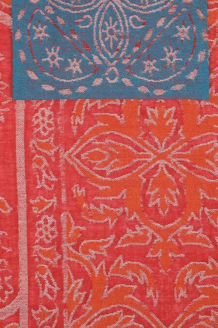 Shop Shingora Red Printed Flower Stole Online at Aza Fashions Shop_Shingora_Red Printed Flower Stole _Online_at_Aza_Fashions