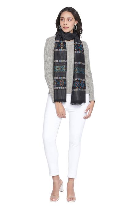 Buy Shingora Black Woven Chevron And Geometric Pattern Stole Online at Aza Fashions Buy_Shingora_Black Woven Chevron And Geometric Pattern Stole _Online_at_Aza_Fashions