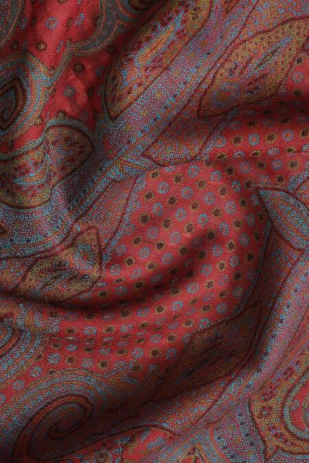 Shop_Shingora_Maroon Floral And Paisley Pattern Stole _Online_at_Aza_Fashions