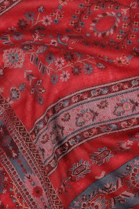 Shop Shingora Maroon Woven Abstract Stole Online at Aza Fashions Shop_Shingora_Maroon Woven Abstract Stole _Online_at_Aza_Fashions