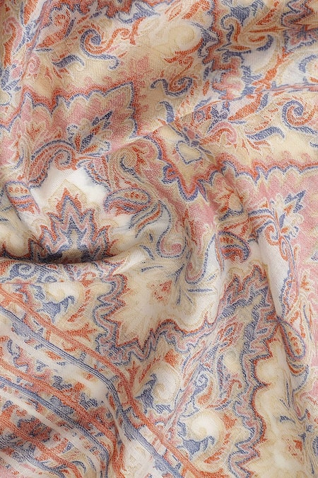 Shop Shingora Off White Woven Floral Stole Online at Aza Fashions Shop_Shingora_Off White Woven Floral Stole _Online_at_Aza_Fashions