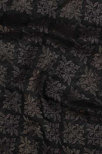 Shop_Shingora_Black Floral Jacquard Woven Stole _Online_at_Aza_Fashions