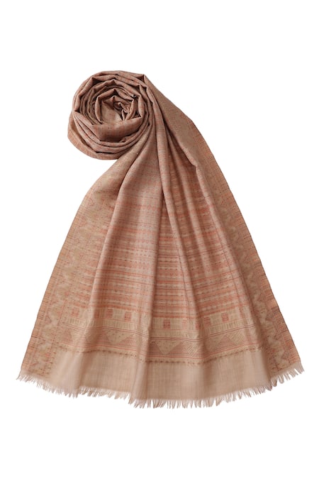 Buy Shingora Maroon Woven Jacquard Stripe Pattern Stole Online at Aza Fashions Buy_Shingora_Maroon Woven Jacquard Stripe Pattern Stole _Online_at_Aza_Fashions