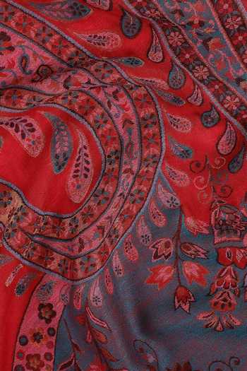 Shop_Shingora_Red Kani Woven Stole _Online_at_Aza_Fashions