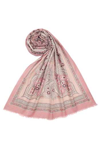 Buy_Shingora_Pink Printed Floral Pattern Stole_Online_at_Aza_Fashions