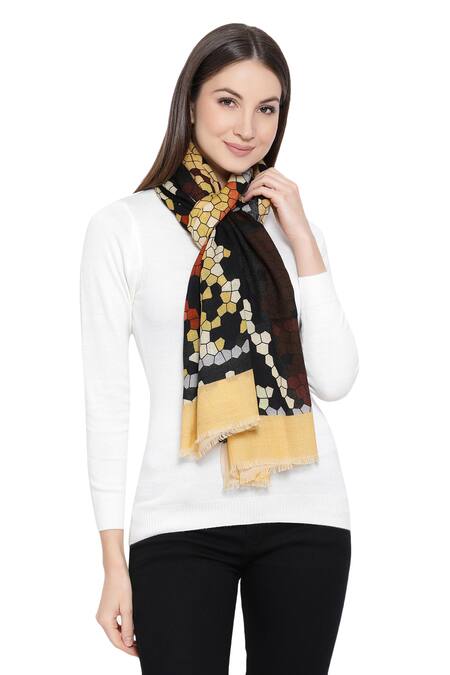 Shingora Brown Woven Geometric Pattern Stole Online at Aza Fashions Shingora_Brown Woven Geometric Pattern Stole _Online_at_Aza_Fashions