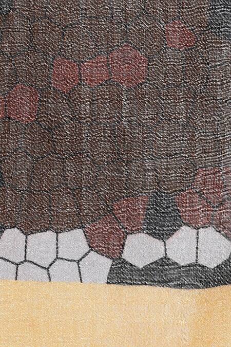 Shop Shingora Brown Woven Geometric Pattern Stole Online at Aza Fashions Shop_Shingora_Brown Woven Geometric Pattern Stole _Online_at_Aza_Fashions