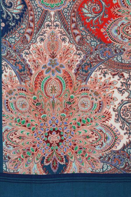 Shop Shingora Blue Printed Floral Pattern Stole Online at Aza Fashions Shop_Shingora_Blue Printed Floral Pattern Stole _Online_at_Aza_Fashions