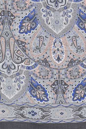Shop_Shingora_Grey Printed Floral And Leaf Stole _Online_at_Aza_Fashions