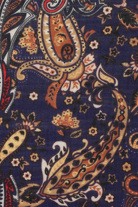Shop_SHINGORA_Blue Paisley Print Stole _Online_at_Aza_Fashions