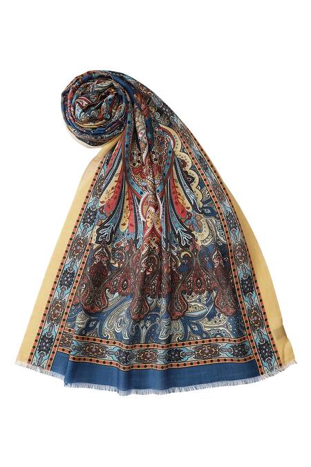 Buy Shingora Blue Printed Paisley Stole Online at Aza Fashions Buy_Shingora_Blue Printed Paisley Stole _Online_at_Aza_Fashions