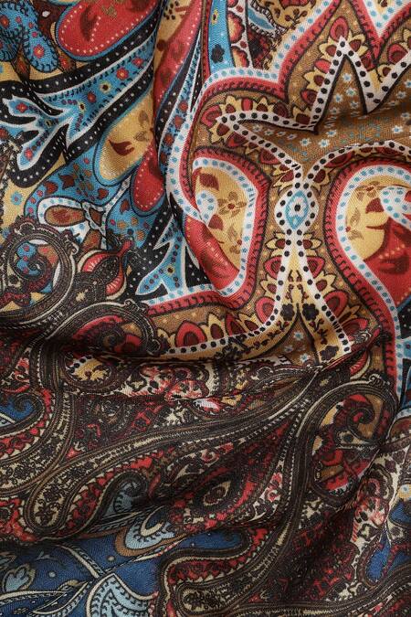 Shop Shingora Blue Printed Paisley Stole Online at Aza Fashions Shop_Shingora_Blue Printed Paisley Stole _Online_at_Aza_Fashions