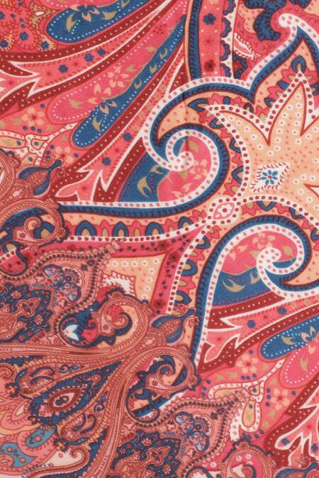 Shingora_Pink Paisley Print Stole _at_Aza_Fashions