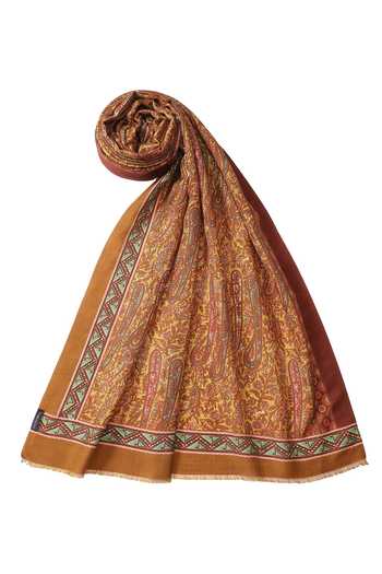 Buy_Shingora_Brown Printed Stole _Online_at_Aza_Fashions