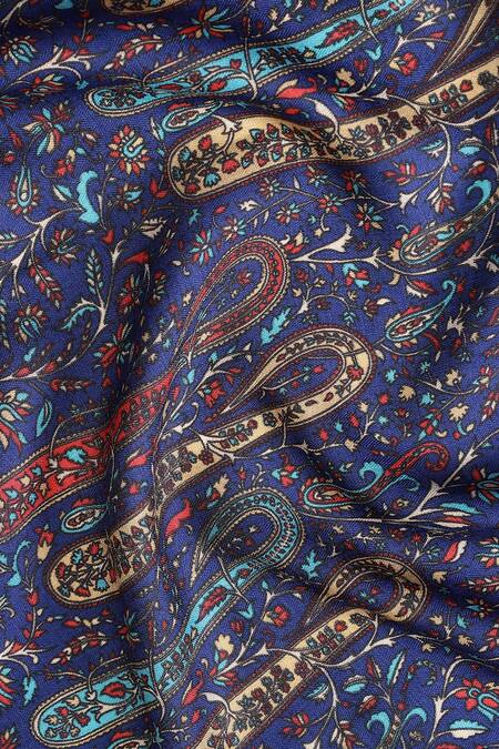 Shop Shingora Blue Printed Floral And Paisley Stole Online at Aza Fashions Shop_Shingora_Blue Printed Floral And Paisley Stole _Online_at_Aza_Fashions