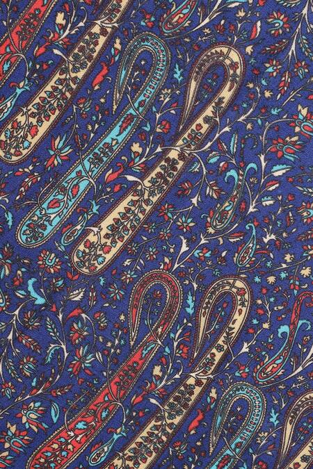 Shingora Blue Printed Floral And Paisley Stole at Aza Fashions Shingora_Blue Printed Floral And Paisley Stole _at_Aza_Fashions