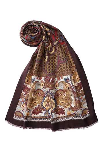 Buy_Shingora_Brown Paisley Pattern Stole _Online_at_Aza_Fashions