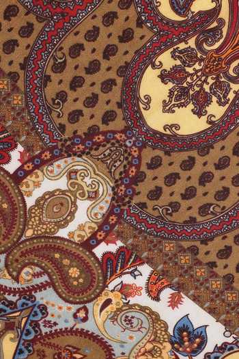 Shingora_Brown Paisley Pattern Stole _at_Aza_Fashions