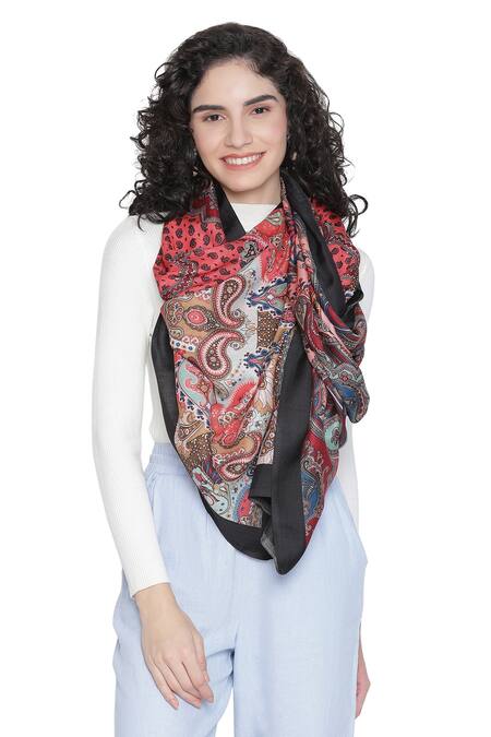 Shingora Blue Printed Paisley And Floral Pattern Stole Online at Aza Fashions Shingora_Blue Printed Paisley And Floral Pattern Stole _Online_at_Aza_Fashions