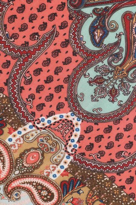 Shop Shingora Blue Printed Paisley And Floral Pattern Stole Online at Aza Fashions Shop_Shingora_Blue Printed Paisley And Floral Pattern Stole _Online_at_Aza_Fashions