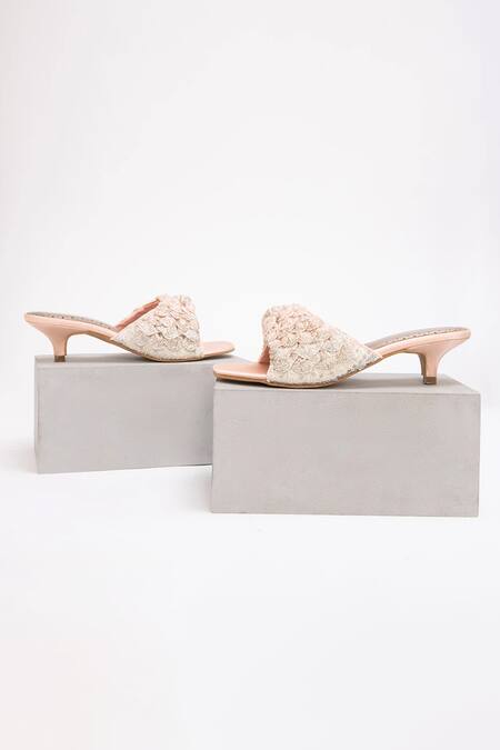 Doux Amour Multi Color Cut Dana Work Rosalind Belinda Embellished Kitten Heels Online at Aza Fashions Doux Amour_Multi Color Cut Dana Work Rosalind Belinda Embellished Kitten Heels _Online_at_Aza_Fashions