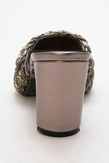 Buy_Doux Amour_Silver Cut Dana Work Matilda Belinda Peony Block Heels _Online_at_Aza_Fashions