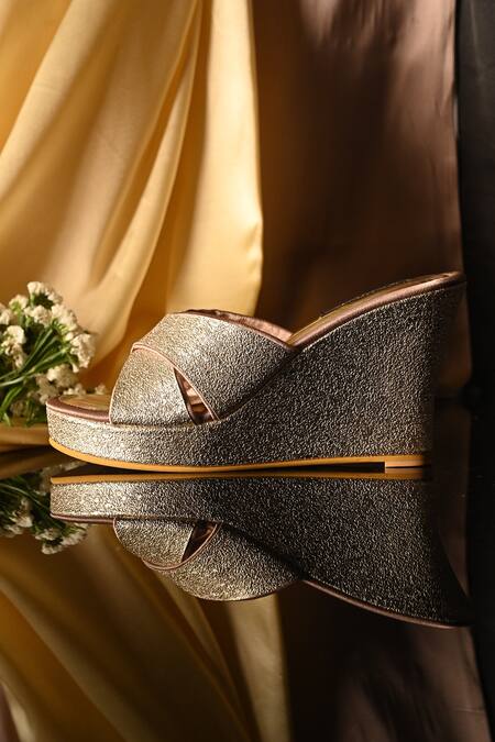 Miraki_Multi Color Glitter Cross Strap Wedges _Online_at_Aza_Fashions