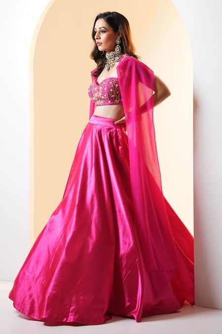 Rashika Sharma Pink Georgette, Silk Cut Work, Pearls, Meera Embroidered Blouse And Lehenga Set Online at Aza Fashions Rashika Sharma_Pink Georgette, Silk Cut Work, Pearls, Meera Embroidered Blouse And Lehenga Set _Online_at_Aza_Fashions