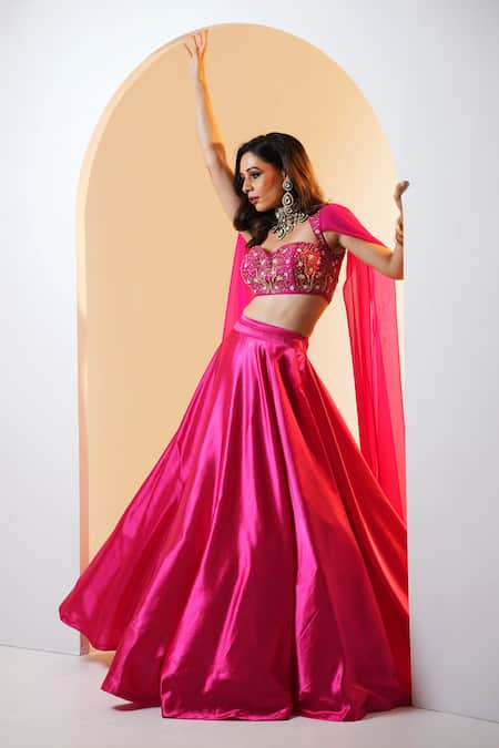 Buy Rashika Sharma Pink Georgette, Silk Cut Work, Pearls, Meera Embroidered Blouse And Lehenga Set Online at Aza Fashions Buy_Rashika Sharma_Pink Georgette, Silk Cut Work, Pearls, Meera Embroidered Blouse And Lehenga Set _Online_at_Aza_Fashions