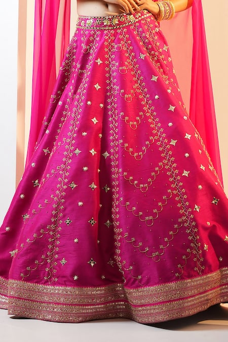 Rashika Sharma Pink Georgette, Silk Embroidery, Cut Work Sweetheart Rania Hand Lehenga Set Online at Aza Fashions Rashika Sharma_Pink Georgette, Silk Embroidery, Cut Work Sweetheart Rania Hand Lehenga Set _Online_at_Aza_Fashions