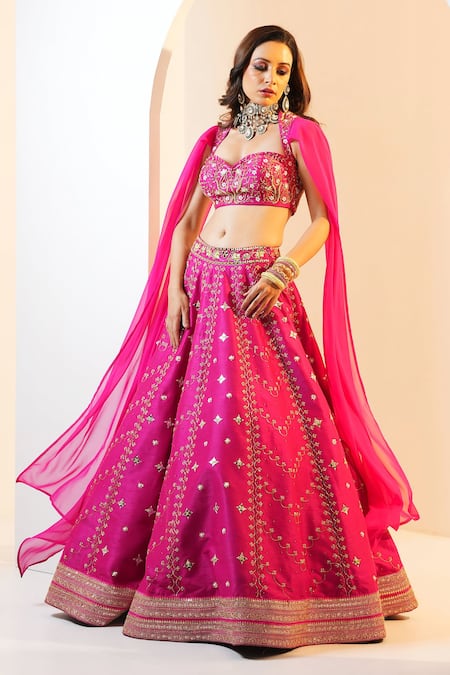 Buy Rashika Sharma Pink Georgette, Silk Embroidery, Cut Work Sweetheart Rania Hand Lehenga Set Online at Aza Fashions Buy_Rashika Sharma_Pink Georgette, Silk Embroidery, Cut Work Sweetheart Rania Hand Lehenga Set _Online_at_Aza_Fashions