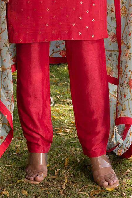 Shop Suruchi Parakh Pink Georgette, Tussar, Organza Embroidery Boat Neck Handcrafted Kurta Set Online at Aza Fashions Shop_Suruchi Parakh_Pink Georgette, Tussar, Organza Embroidery Boat Neck Handcrafted Kurta Set _Online_at_Aza_Fashions