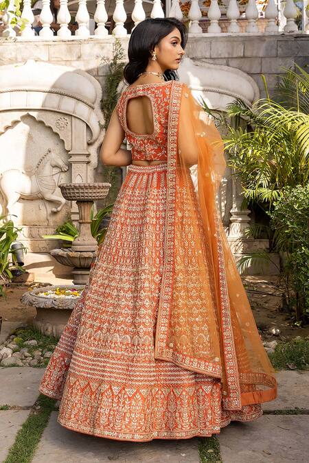 Bridal Copper Color Lehenga Choli at 20% OFF - Vastrachowk – vastrachowk