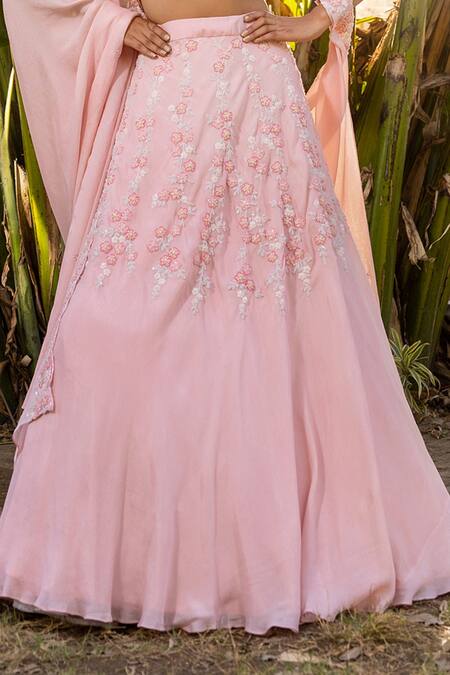 Buy Suruchi Parakh Pink Georgette Pearls, Embroidery Sweetheart Neck Blouse Lehenga Set Online at Aza Fashions Buy_Suruchi Parakh_Pink Georgette Pearls, Embroidery Sweetheart Neck Blouse Lehenga Set _Online_at_Aza_Fashions