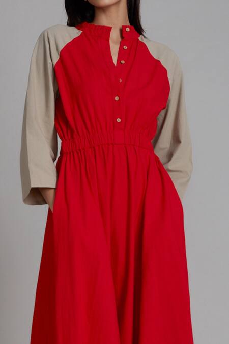 MATI_1_Beige Cotton Bandeau Neck Sphara Color Block Jumpsuit_Online_at_Aza_Fashions