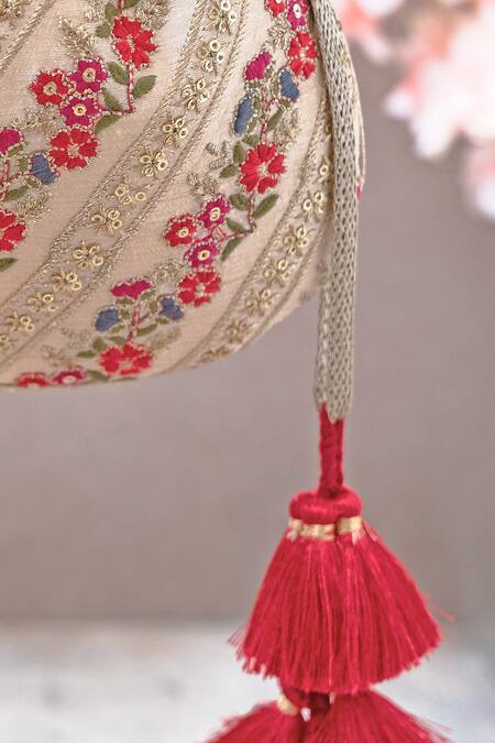 Amyra_Multi Color Embroidery, Sequins Resham Potli Bag_Online_at_Aza_Fashions