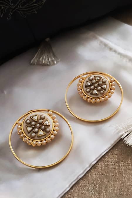 Bblingg Gold Plated Smocking, Crystals Rubaina Kundan Baalis Online at Aza Fashions Bblingg_Gold Plated Smocking, Crystals Rubaina Kundan Baalis _Online_at_Aza_Fashions