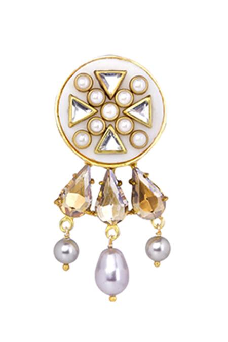 Shop Bblingg Gold Plated Pearls, Crystals, Smocking Ruheen Choker Set Online at Aza Fashions Shop_Bblingg_Gold Plated Pearls, Crystals, Smocking Ruheen Choker Set _Online_at_Aza_Fashions