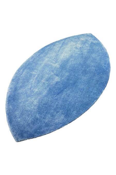 Buy_Qaaleen_Blue All Viscose Silk Hand Tufted Eye Rug_Online_at_Aza_Fashions