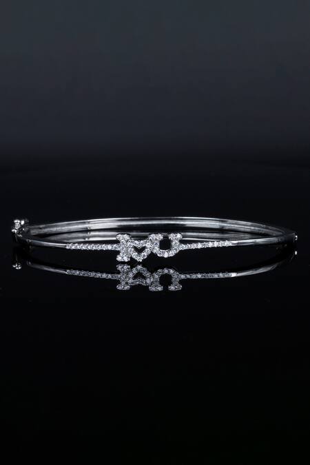 Buy_Sangeeta Boochra_Silver Plated Cubic Zirconia Shaya To Bracelet_Online_at_Aza_Fashions