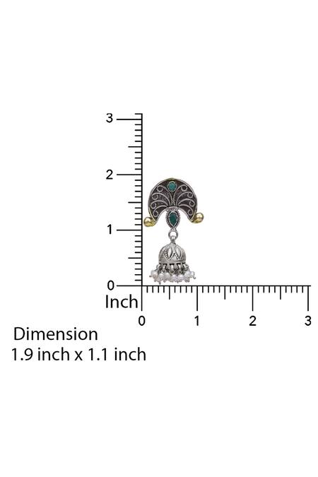 Sangeeta Boochra_Silver Plated Beads Zara Drop Jhumkas _Online_at_Aza_Fashions